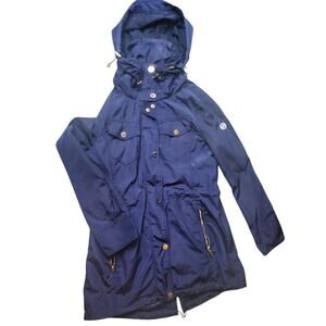 Michael Kors Hooded Anorak Jacket Womens Small Drawstring Light Windbreaker Rain